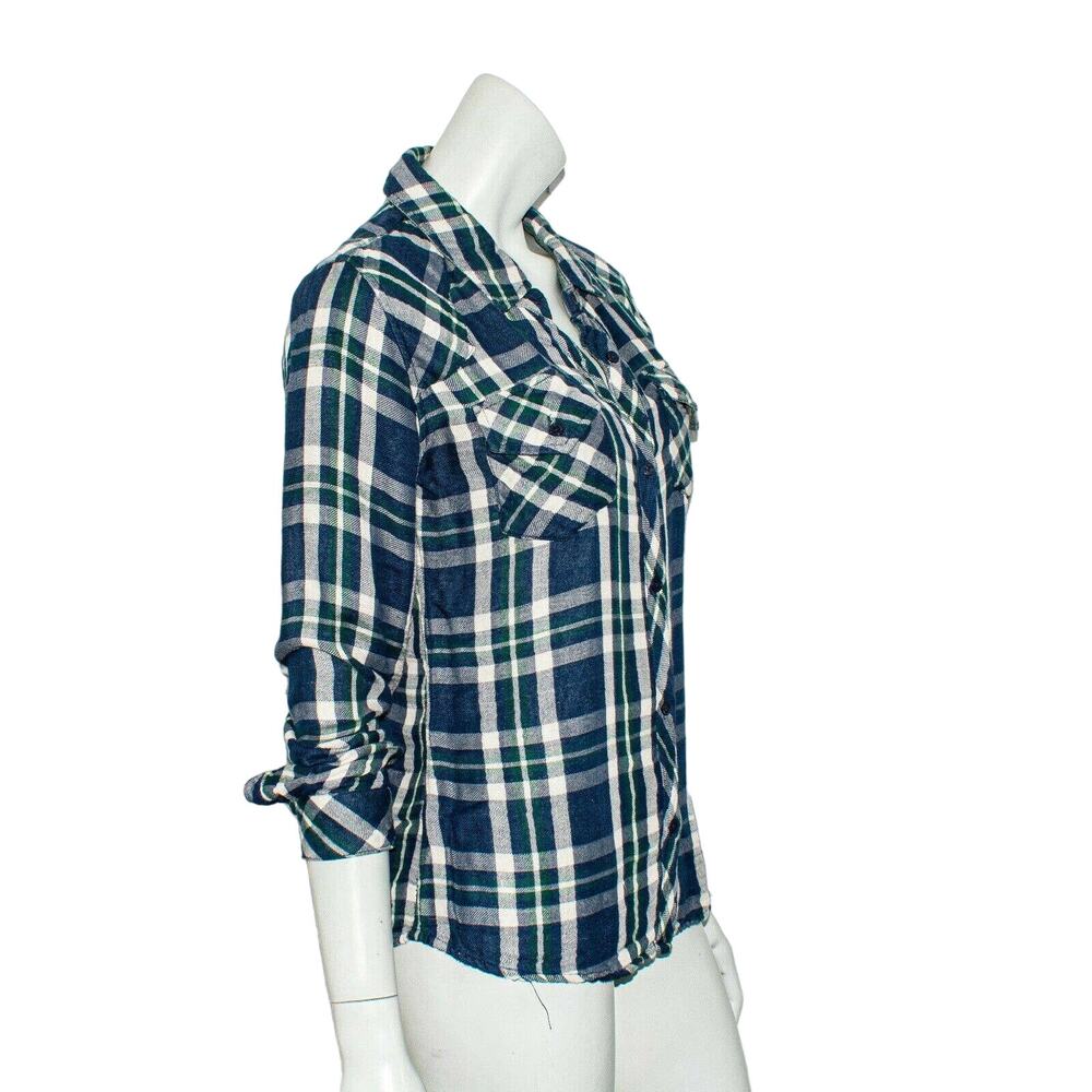 Rails Women's Button up Flannel Shirt Blue Plaid Tencel Rayon Size XS - Picture 8 of 8